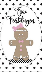 Kleine Karte 5 x 8,5 cm mit Text frohe Feiertagspuppe.