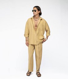Pantaloni in lino Montana Ocra
