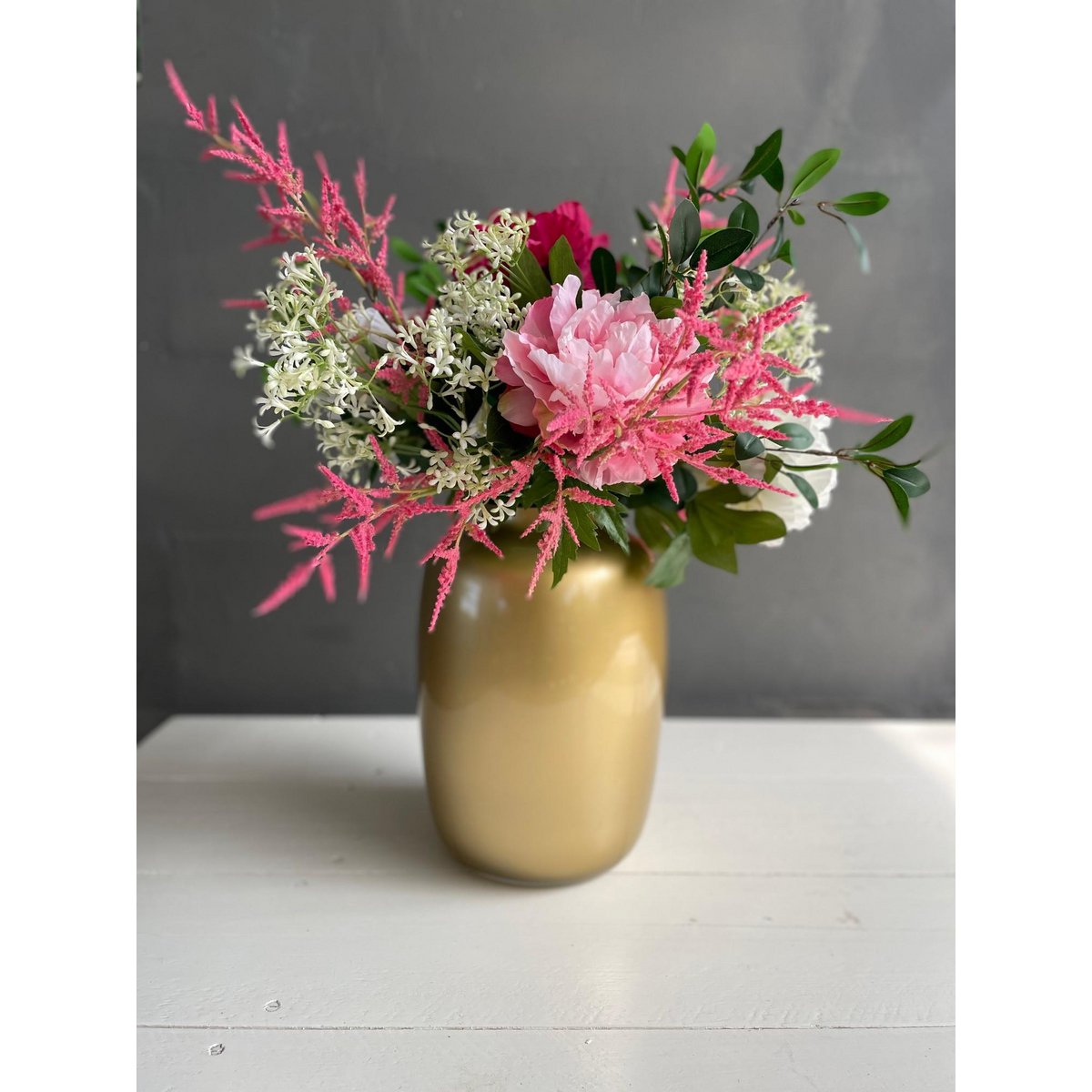 Flores artificiales - Ramo L - Rosa Brillante - 80cm