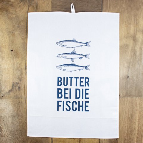 Tea towel with butter for the fish