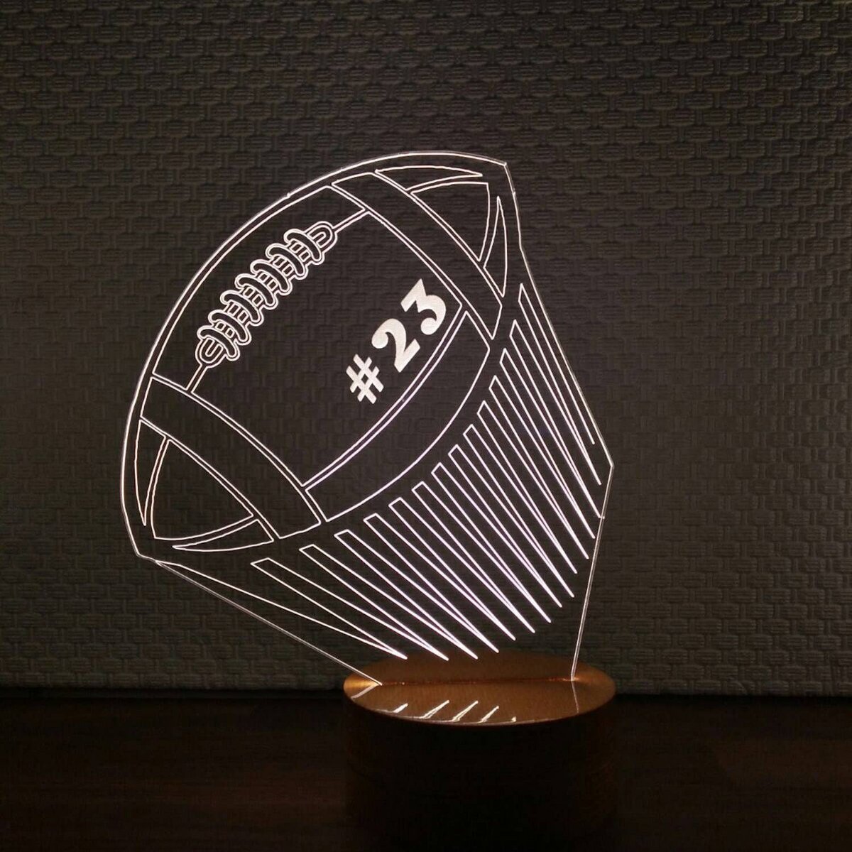3D-Fußball-LED-Licht | Holz