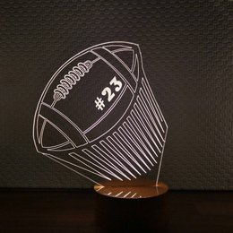 3D-Fußball-LED-Licht | Holz