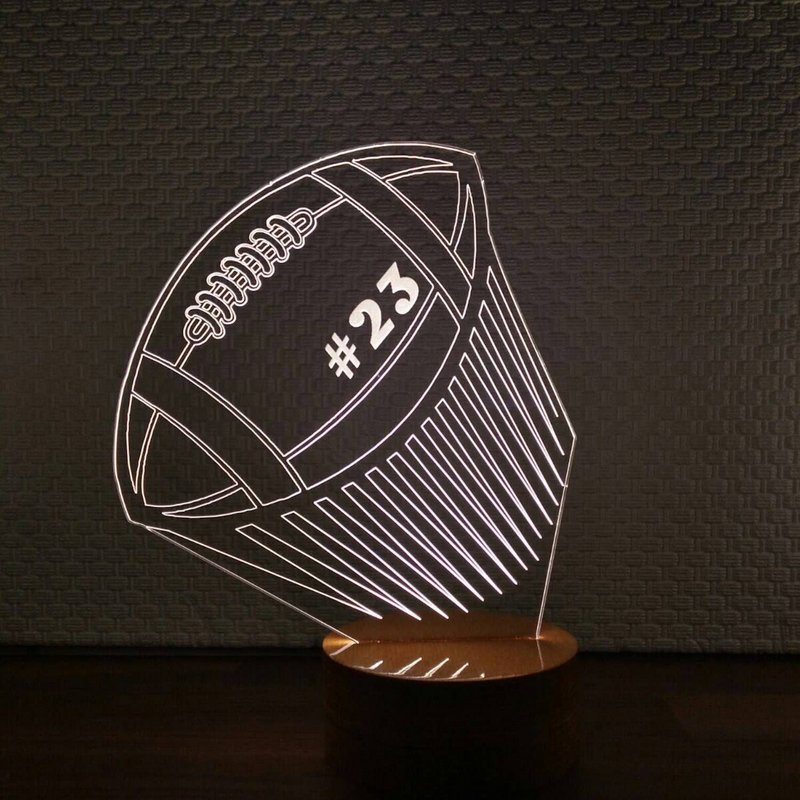 3D-Fußball-LED-Licht | Holz