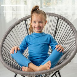 Camiseta técnica de manga larga para niños Merino 160 azul claro