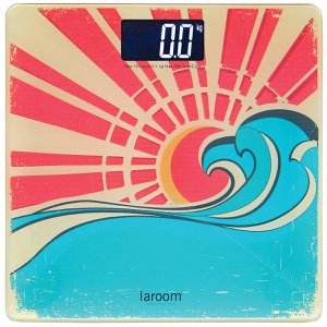 Badewaage „waves & surf“ mit weiß hinterleuchtetem LCD und Lithium-Batterie