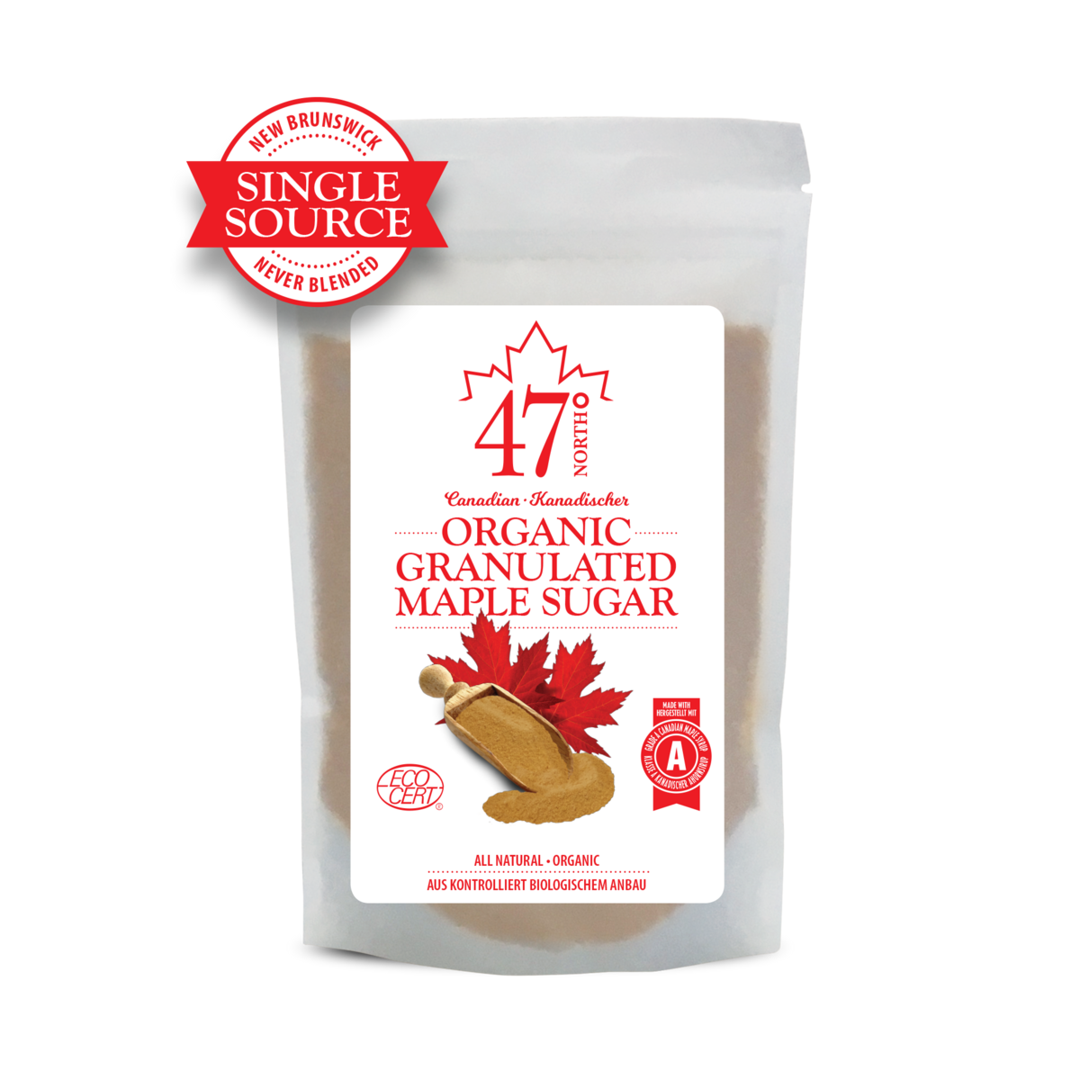 SOURCE UNIQUE Sucre d'érable granulé biologique, délicat