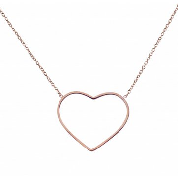 Chain heart open steel rose polished