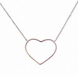 Chain heart open steel rose polished
