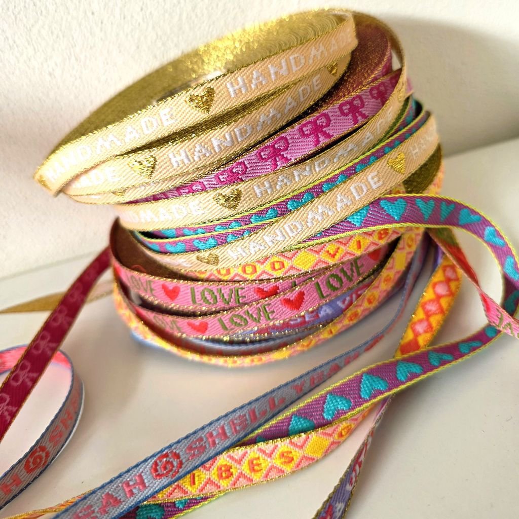 Ribbon bracelet Good Vibes yellow
