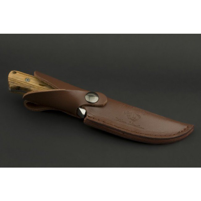 ED MAHONY Red Deer, couteau de chasse par Detlef Ritter, avec dessin d'art de 2 cerfs rouges sur la lame