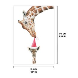 Giraffe Christmas Card, Greeting Card, Holiday Card 12,3 x 17,5 cm