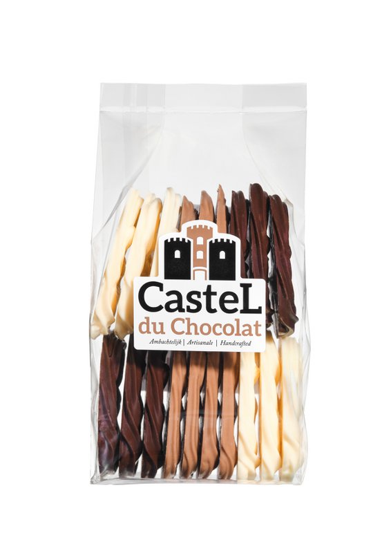 Von Hand besprühte Brezeln von Castel du Chocolat gemischt