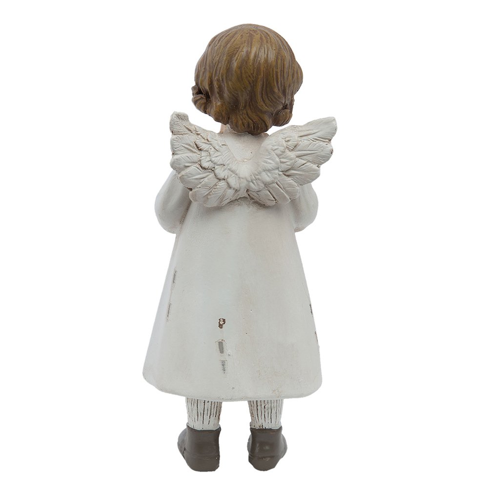 Bild Angel 6x5x14 cm Weiße Polyresin Weihnachtsdekoration