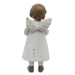 Bild Angel 6x5x14 cm Weiße Polyresin Weihnachtsdekoration