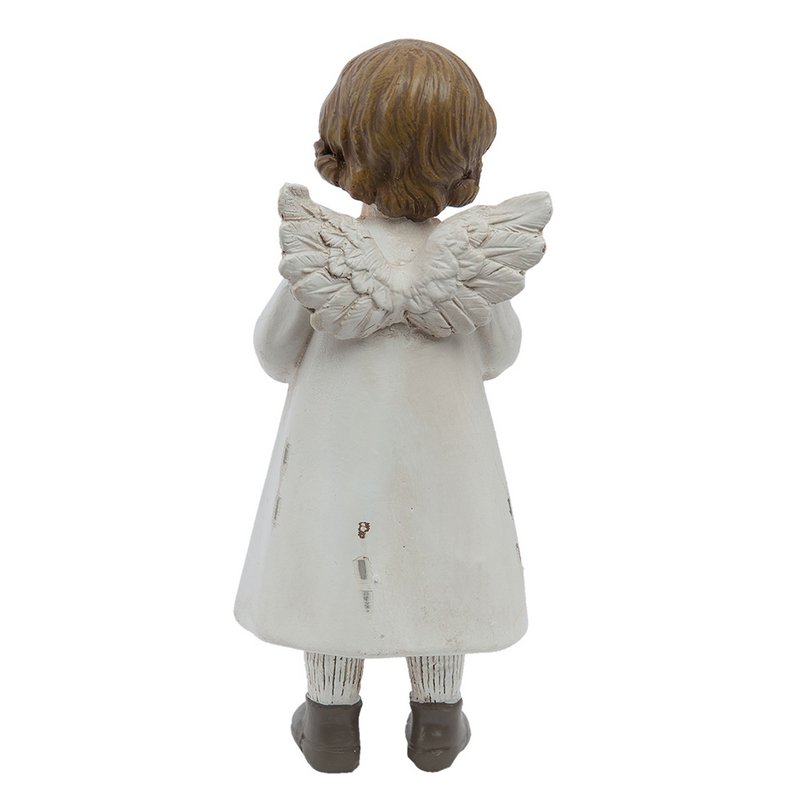 Bild Angel 6x5x14 cm Weiße Polyresin Weihnachtsdekoration