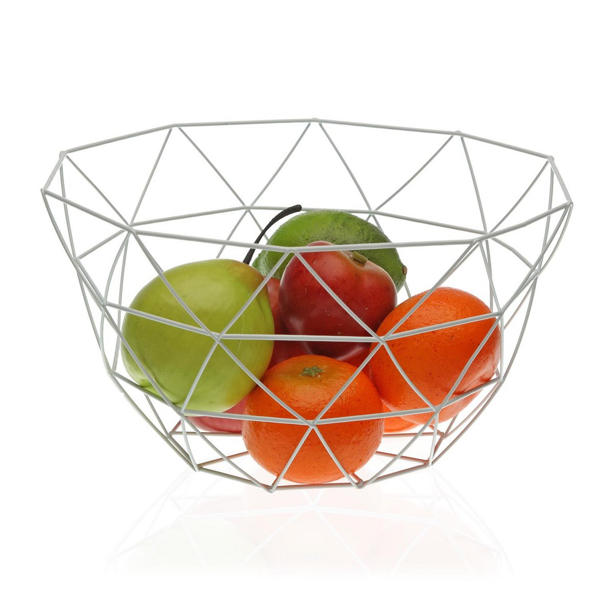 OBSTKORB AUS WEISSEM METALL