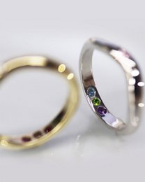 Pre-Set Hidden Inner Strength Ring Silver Polished
