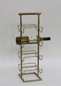 metalen/houten wijnrek goud