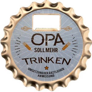 VE Beer opener/coaster with magnet - Grandpa should drink more