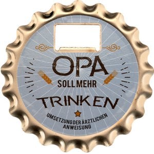 VE Beer opener/coaster with magnet - Grandpa should drink more