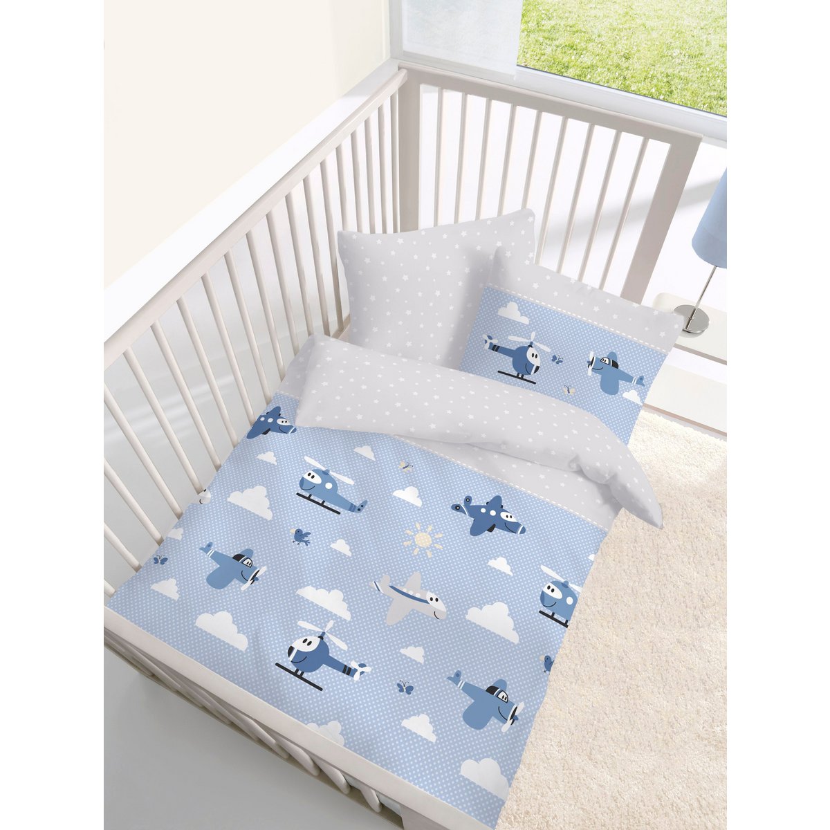 Juego de ropa de cama Beaver 100x135cm aviones azul