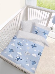 Beaver bed linen set 100x135cm airplanes blue