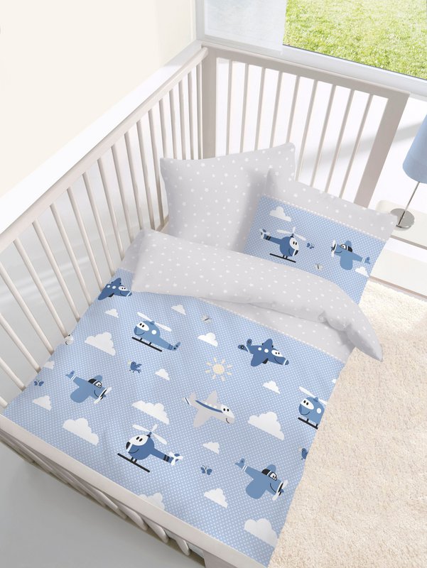 Beaver bed linen set 100x135cm airplanes blue