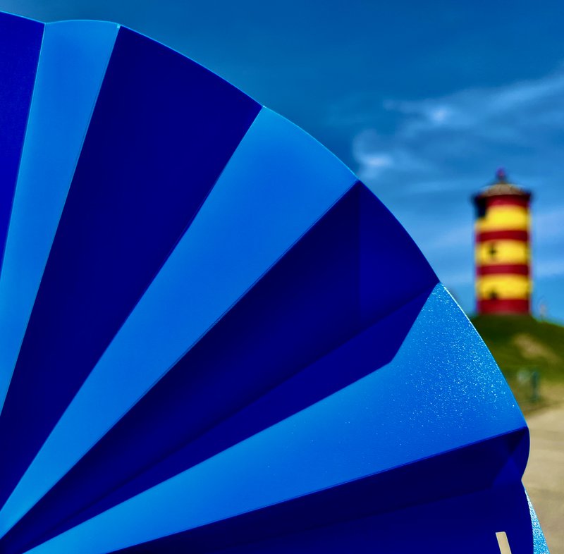 Eventail, éventail à main, éventail, bleu roi opaque