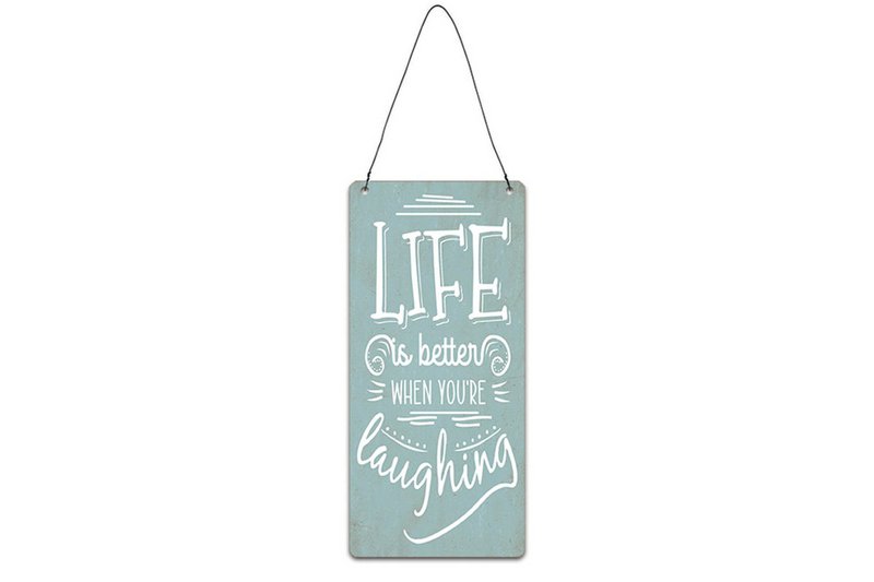 Plaque métal Rire 7x15 cm Isabelle Rose