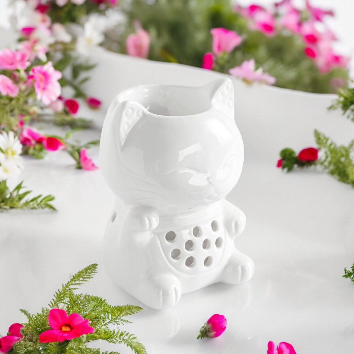 Brûle parfum Série Céramy – Tommy – Bougeoir en Céramique Laquée – Diffusion Cires Parfumées, Huiles Essentielles – Idée Cadeau Déco