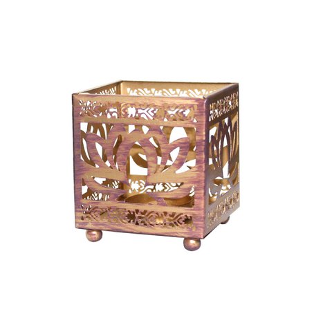 Metal T-Light Holder Pink-Lotus