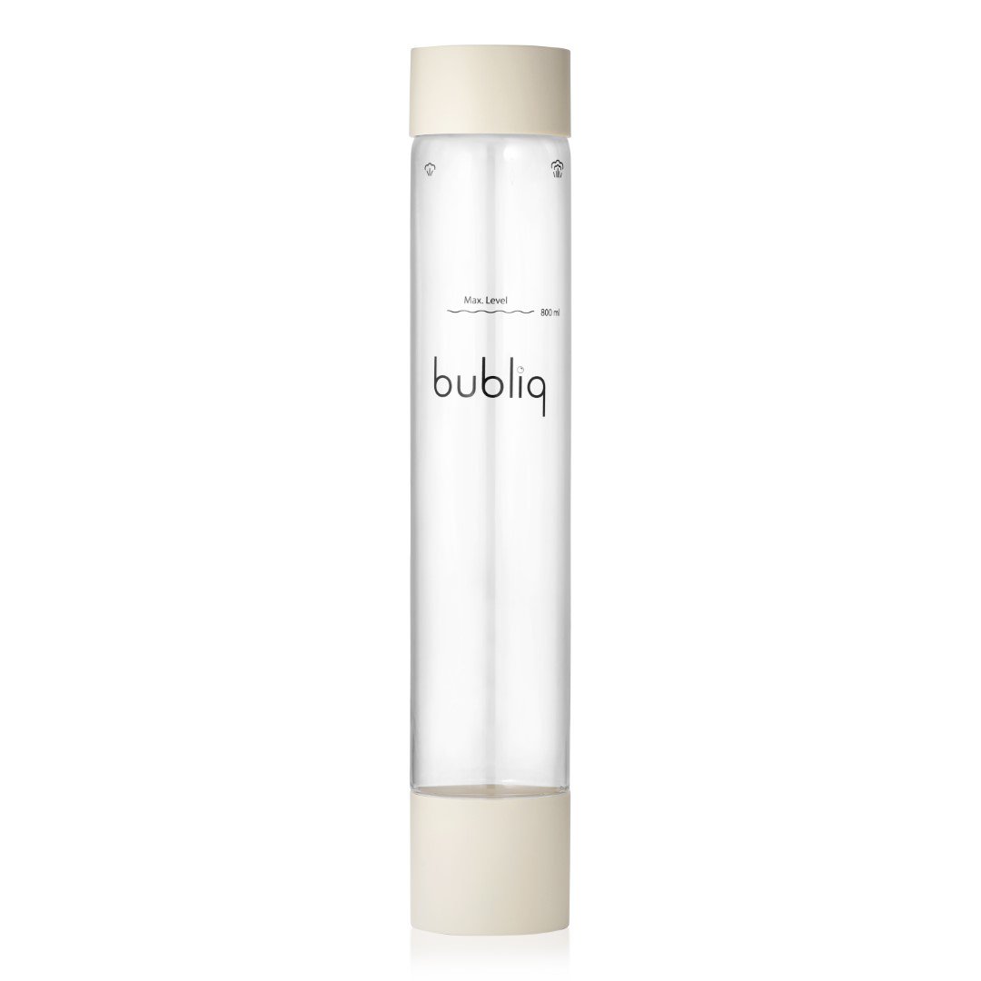 Beige bottle for bubliq drink carbonator