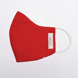 Red cotton face mask available in XS, S, M sizes.