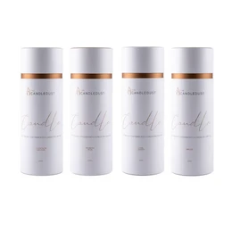  Set of 4 floating candles, each weighing 650g/1.43lbs, with a white and gold color scheme.