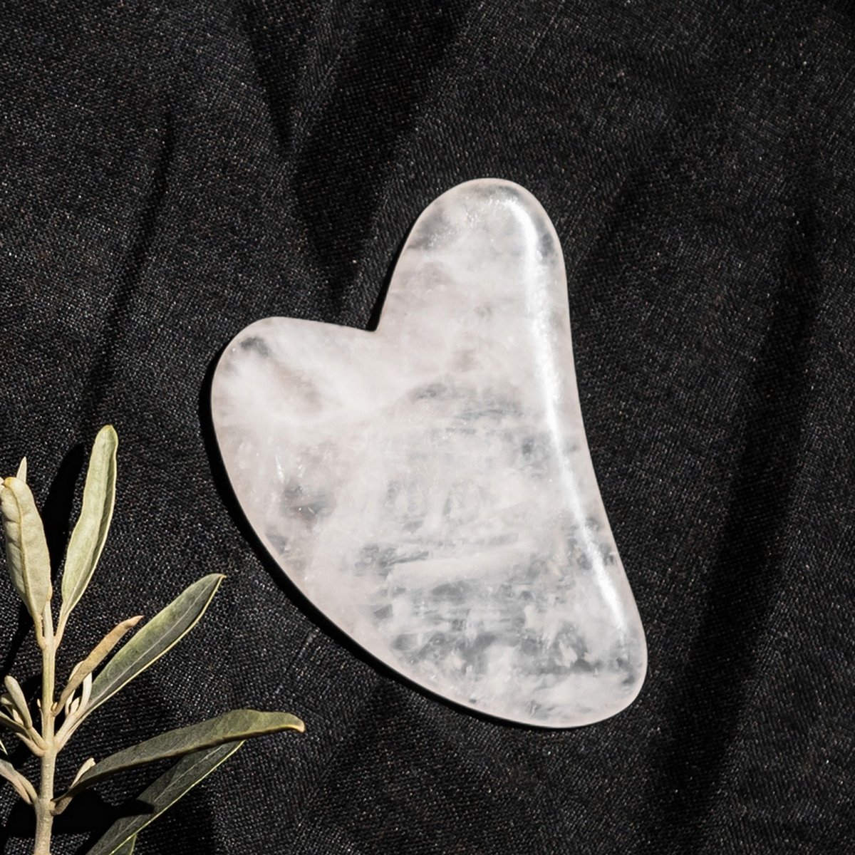 Gua sha - Naturalny kryształ górski - Akcesoria do masażu - Lifting twarzy - Bezpłatna osłona