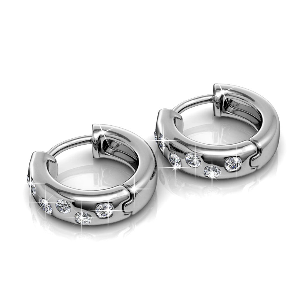 Boucles d'oreilles Joy - Argenté et Cristal