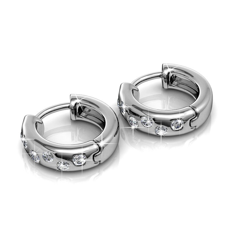 Boucles d'oreilles Joy - Argenté et Cristal