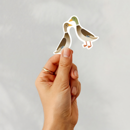 Sticker Laufenten Vinyl Aufkleber Gänse - Enten Pärchen Sticker Aufkleber Wasserflasche