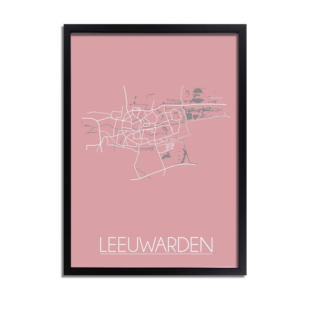 Leeuwarden Map poster Pink