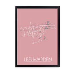 Leeuwarden Map poster Pink