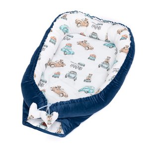 COCOON FOR NEWBORN BABY TIME FOR ADVENTURE WITH NAVY BLUE