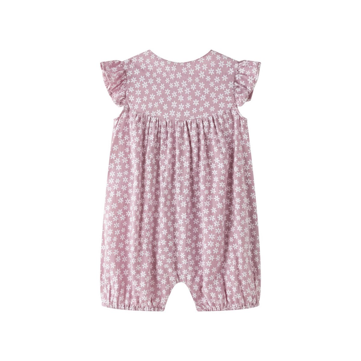 Ranita bebé con mangas volante y estampado malva BGV96542