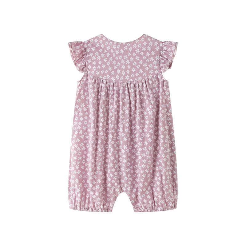 Baby frog with ruffle sleeves and mauve print BGV96542