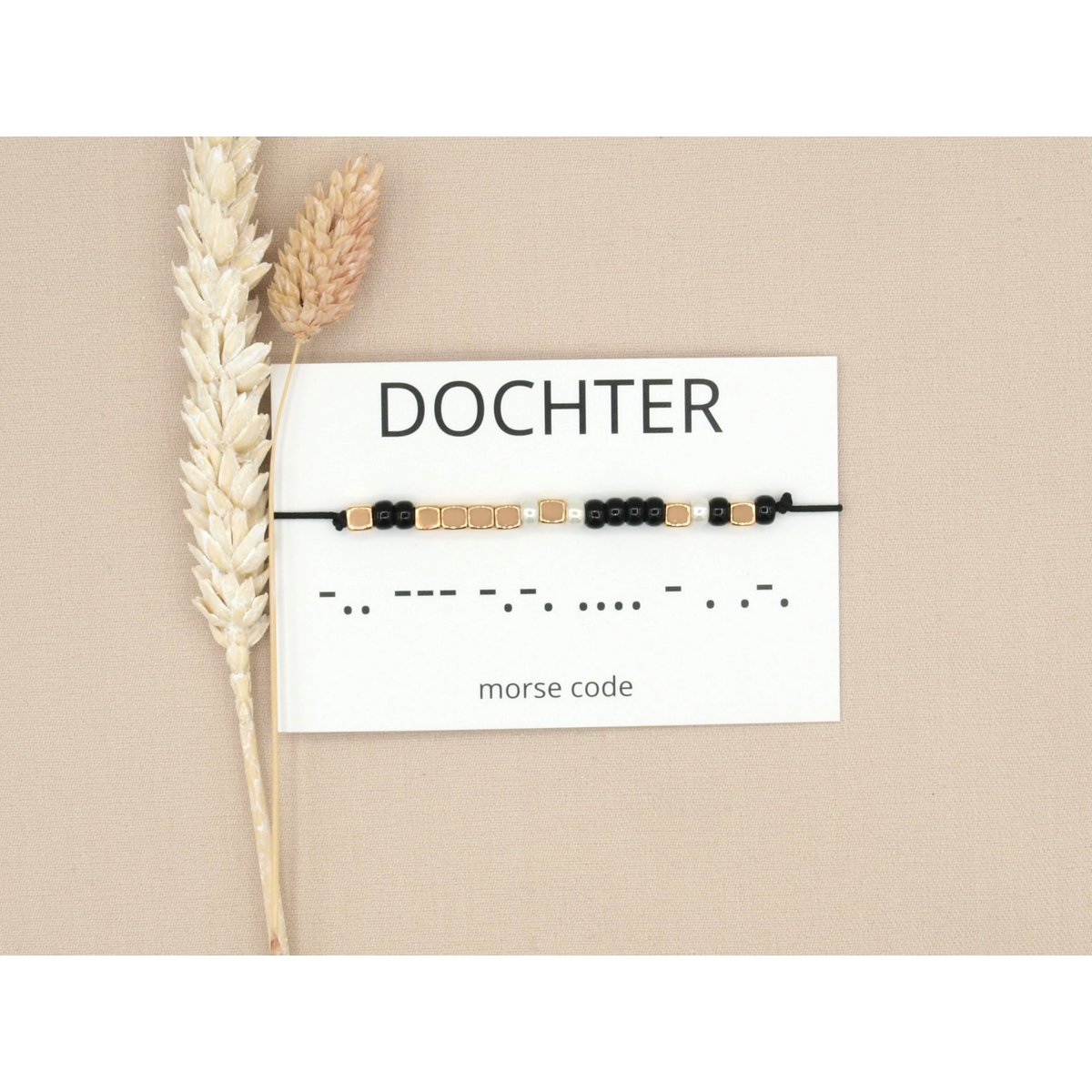 Morse code armband Dochter (zilver,rosé goud,goud)