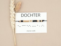 Morse code armband Dochter (zilver,rosé goud,goud)