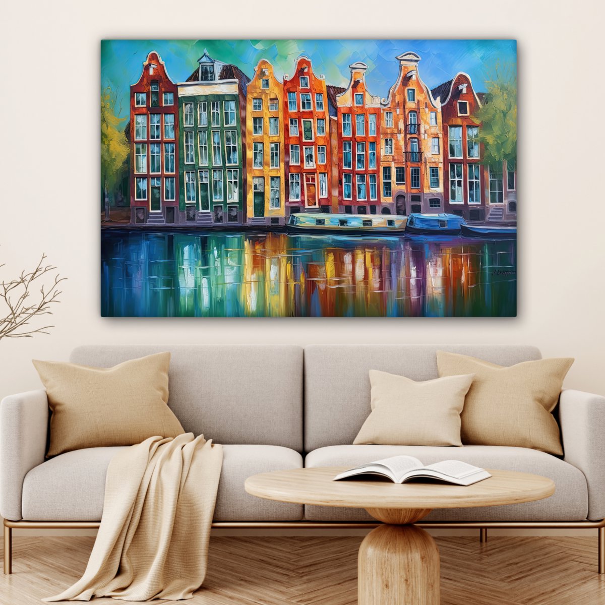 Peinture sur toile - Décoration murale Amsterdam - Huile - GRAISE - Peinture - Art - Décoration murale Salon - Décoration de la chambre - Accessoires de chambre - Paintes de toile