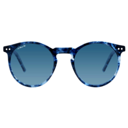 Vibrant blue acetate frame sunglasses with polarized lenses for a stylish and functional look.