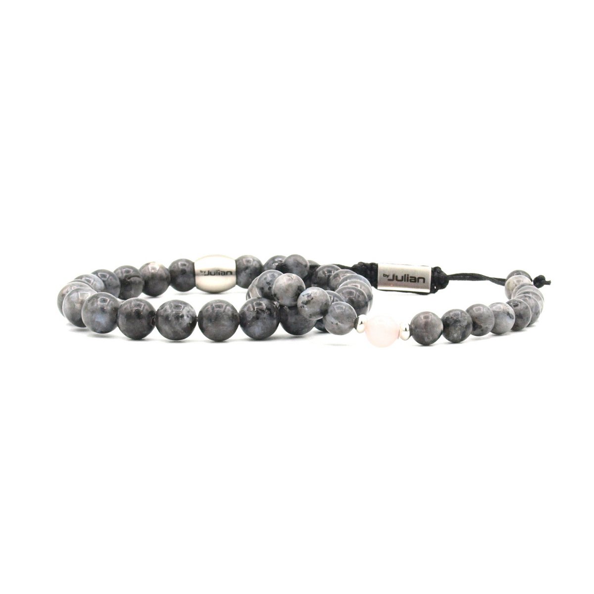 Father and daughter bracelet set Larvikite
