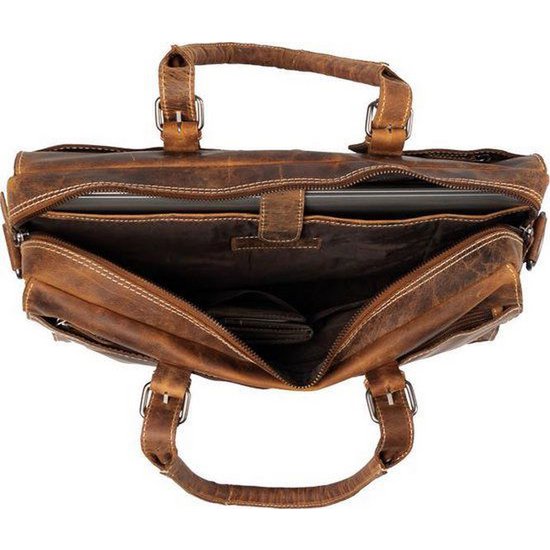 Bolso de hombro de búfalos con manijas Cognac Arrigo