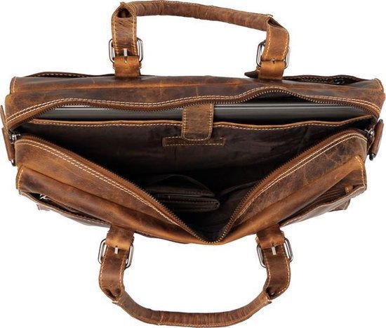 Buffaloing skuldertaske med håndtag Cognac Arrigo